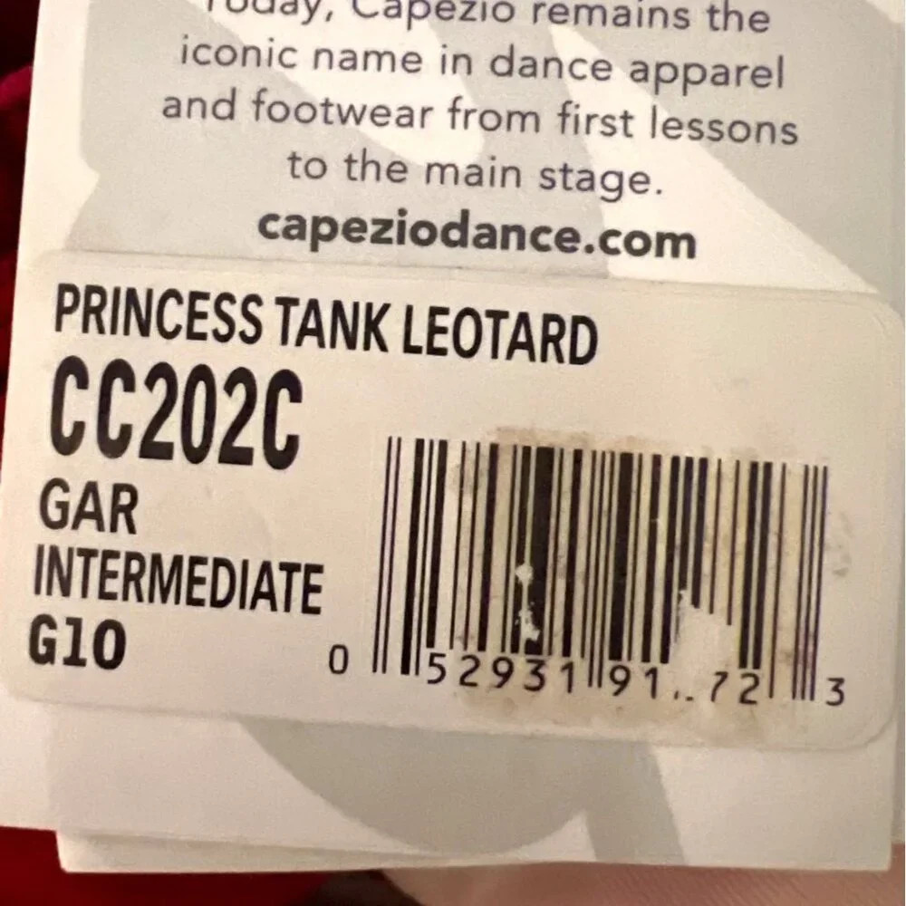 Capezio Childs I 6X-7 Tank Leotard Red Garnet Scoop Neck Dance Lined Cotton Blen